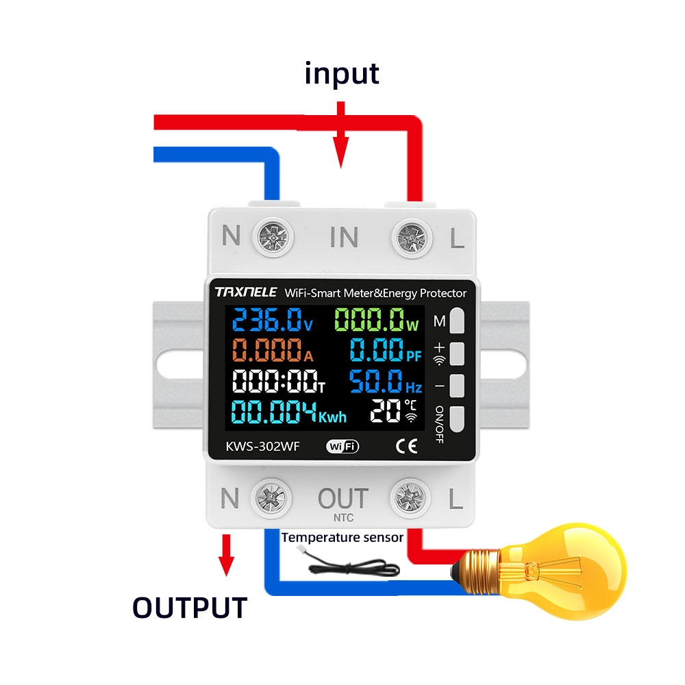 KWS-302WF 1-Phase 63A V/A ac Protector - 8 in1 Power Meter & Protector with WiFi Connection - Image 4