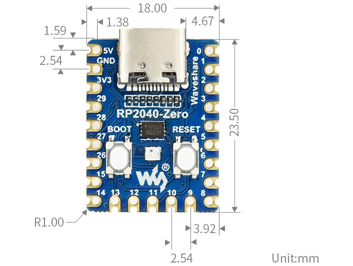 Waveshare RP2040-Zero Raspberry Pi MCU - Image 6