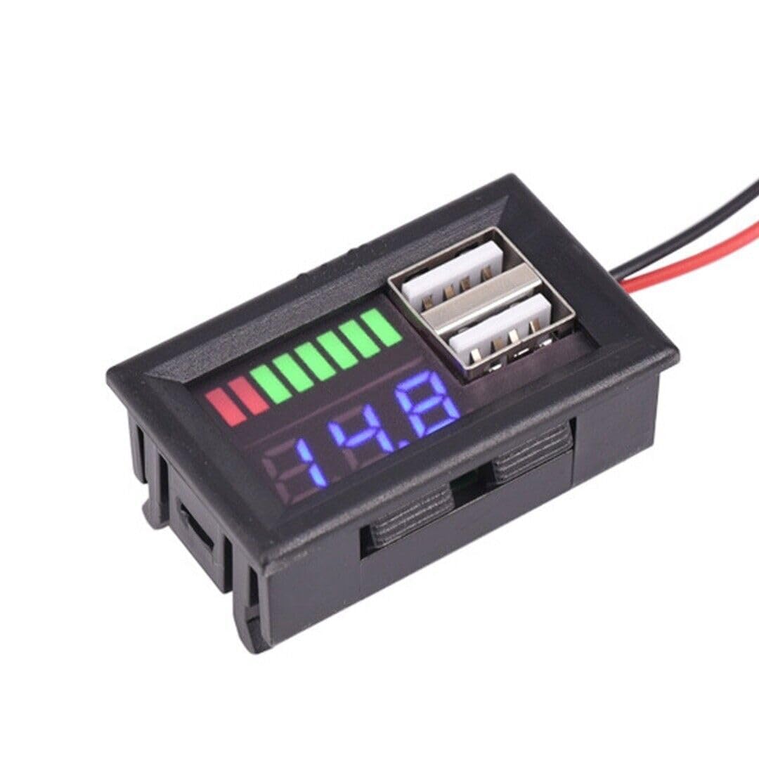 Digital Voltage & Battery Capacity Meter Panel For Lead Acid Battery 12V With Dual USB Output 5V 2A - Image 3