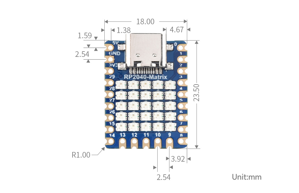 RP2040 Mini Development Board 5 × 5 RGB LED Matrix Development Board Module - Image 6