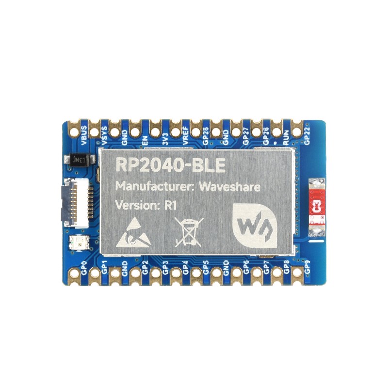 WaveShare RP2040-BLE Development Board Supports Bluetooth 5.1 Dual Mode