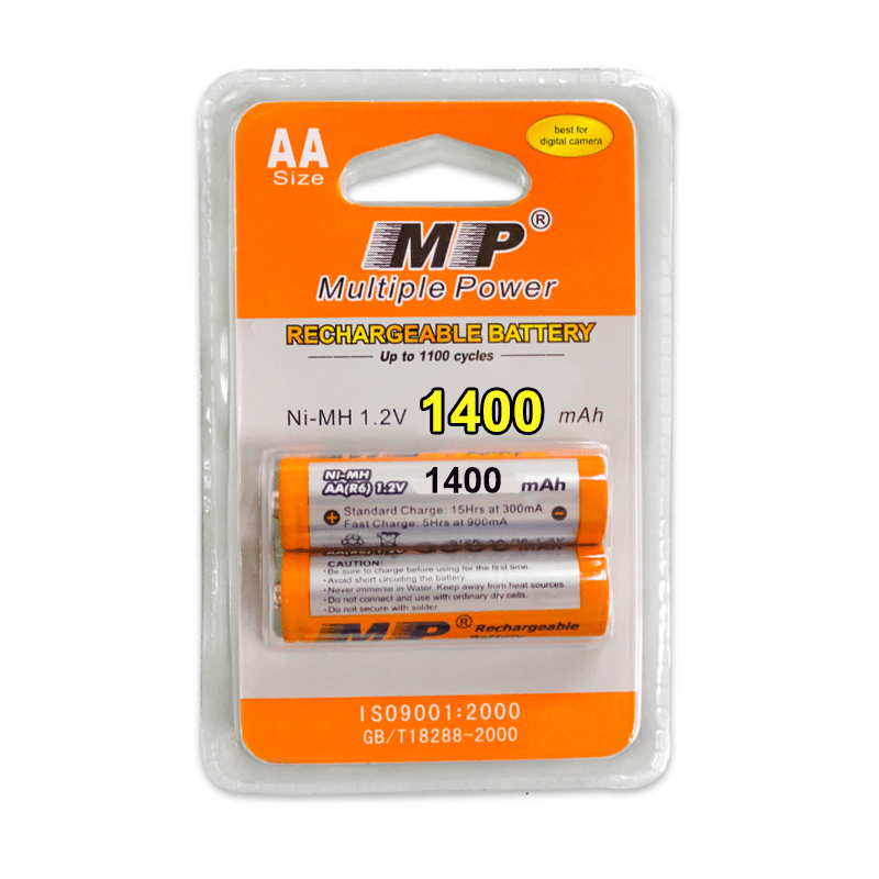 MP Rechargeable Battery AA Ni-MH 1400mAh 1.2V (2pcs)
