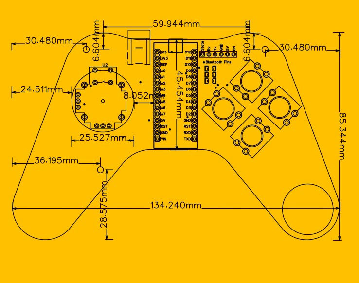 DomStick: Bluetooth Game Controller PCB Based on Arduino Nano - Image 3