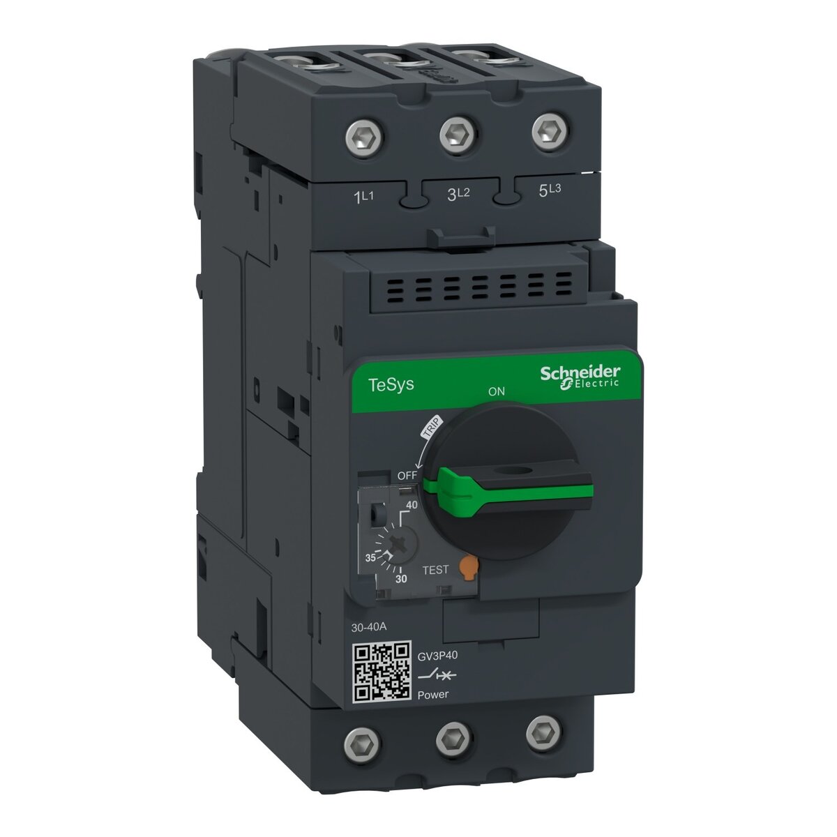 Schneider GV3P40 | Motor circuit breaker, TeSys GV3, 3P, 30-40 A, thermal magnetic, EverLink terminals